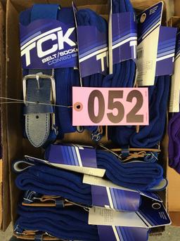 (8) Adult medium royal belt/socks combo