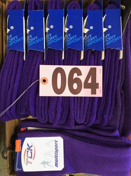 (9) Adult large purple socks