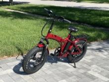 NEW ELECTRIC HYBRID FOLDING BICYCLE (RED)