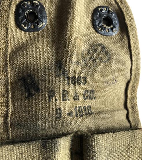 WWI M1911 DOUBLE MAG POUCH P.B. & CO. 1918