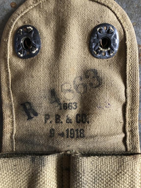 WWI M1911 DOUBLE MAG POUCH P.B. & CO. 1918