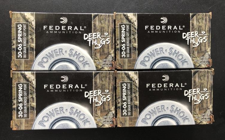 160 RND FEDERAL DEER THUGS 30-06 180 GR. BONDED SP