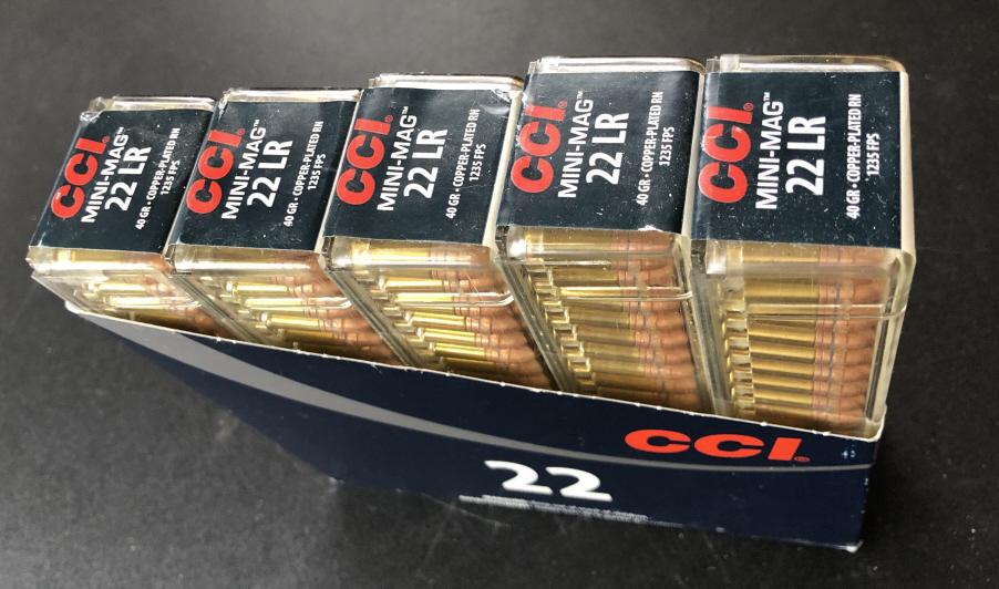 500 RND CCI MINI-MAG .22 LR 40 GR COPPER PLATED RN