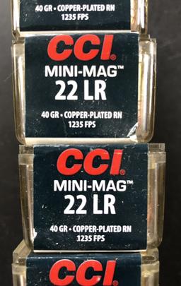 500 RND CCI MINI-MAG .22 LR 40 GR COPPER PLATED RN