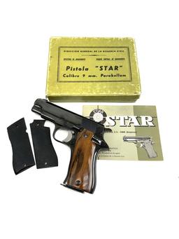 STAR MODELO BM 9MM PISTOL w/BOX/ MANUAL DATED 1976