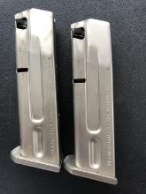 LOT (2) BERETTA .380 SS FACTORY MAGAZINES 10 RND.