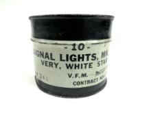 WWII TIN 10 GA WHITE SIGNAL FLARES MKII DATED 1944