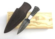 FORSETI STEEL PUGIO DAMASCUS STEEL DAGGER/SHEATH