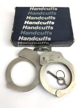 S&W MODEL 100 NICKEL HANDCUFFS WITH 1 KEY