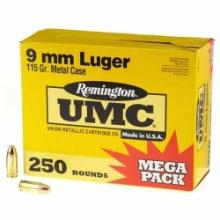 REMINGTON UMC 9MM LUGER 115 GR. MC MEGA PACK 250