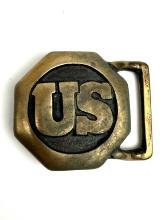 VINTAGE 70'S BRASS TEG U.S. CIVIL WAR UNION BUCKLE