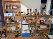 COMPLETE CONTENTS OF SHELF UNIT (WOOD)