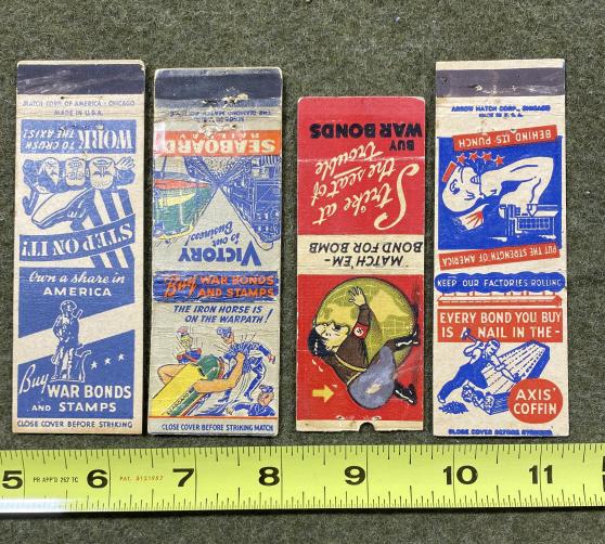 4 - Ww2 War Effort Matchbook Covers