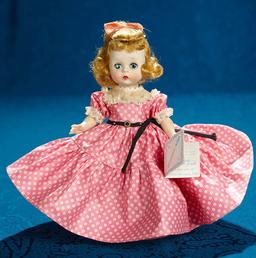 8" Alexander-kins girl in superb original gown, straight leg walker, mint condition. $400/600