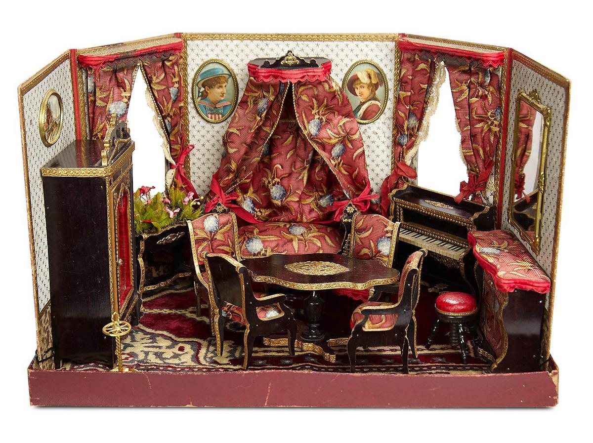 French Miniature Folding Room with Original Furnishings and Accessories 2800/4200