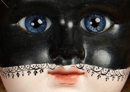 Extremely Rare French Bisque Bebe by Denamur with Painted Masquerade Mask 8000/11,000