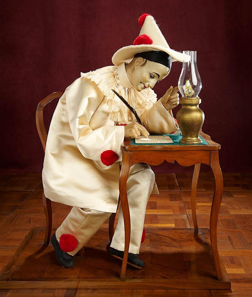 French Musical Automaton "Pierrot Ecrivain", Gustav Vichy,Label from Original Family 35,000/42,000