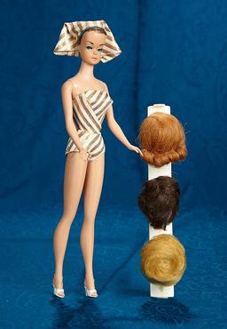 "Fashion Queen" Barbie with Original Costume and Wigs, 1963. $200/300
