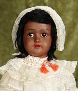 18" German bisque brown-complexioned doll by Heinrich Handwerck, original body finish. $600/800