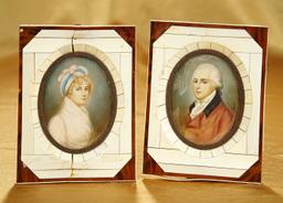 English Miniature Portraits of Honorable and Mrs. Edward Perceval by John Smart 1200/1600