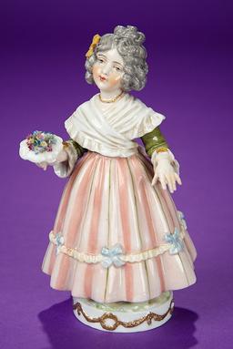 German Porcelain "Young Girl with Bouquet" by Dressel & Kister 400/600