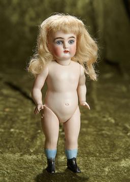 Beautiful 8" German all-bisque miniature doll closed mouth by Kestner, painted boots. $600/900