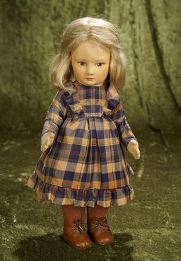 16" American felt character "Hannah" by R. John Wright with original costume, labels. $500/750