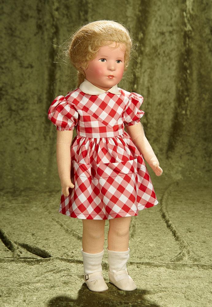 21" German cloth character "Deutsches Kind" by Kathe Kruse in Original Costume.$400/600
