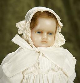 15" Petite English Poured Wax Child Doll with Original Body. $900/1200