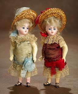 Pair, Petite French Sister Bebes in Original Costumes and Box 1200/1600