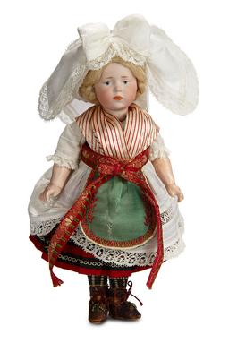 German Bisque Pouting Child, "Marie", 101, Kammer and Reinhardt in Original Costume 1200/1500