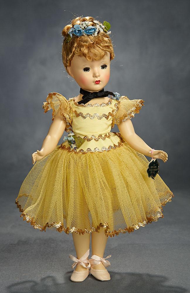 Petite "Nina Ballerina" in Yellow Tutu with Gilt Metallic Trim, 1949 400/500