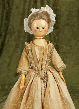 20" English Wooden Doll with Enamel Eyes. $1800/2100