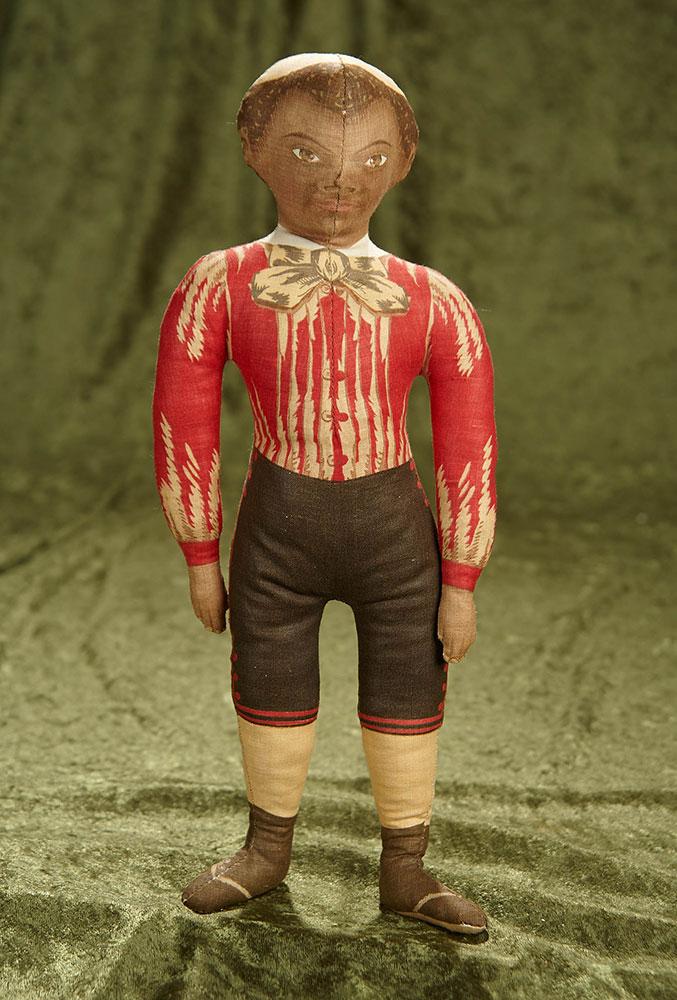 14" American lithographed cloth doll of brown-complexioned boy by Ida Gutsell. $300/400