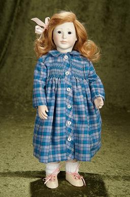 16" "Emily" with wooden ball-jointed body by Lynne and Michael Roche. $500/700