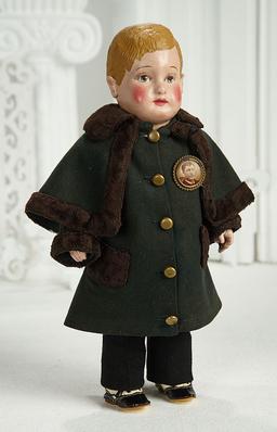 Rare American Cloth Character Boy by Martha Chase with Side-Part Brown Hair 1200/1600