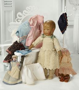 German Cloth Character by Kathe Kruse with Costumes, Little Moravian Doll 1200/1600