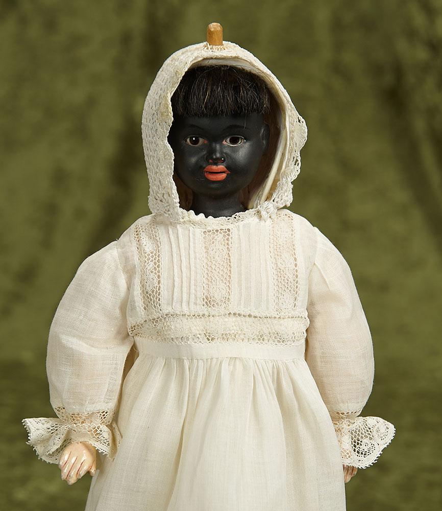 12" German Bisque Two-Faced Doll with Rare Black/White Complexions by Carl Bergner. $1200/1600