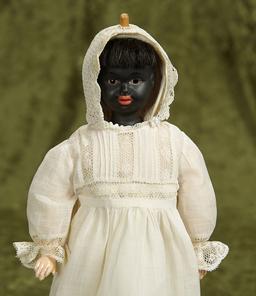 12" German Bisque Two-Faced Doll with Rare Black/White Complexions by Carl Bergner. $1200/1600