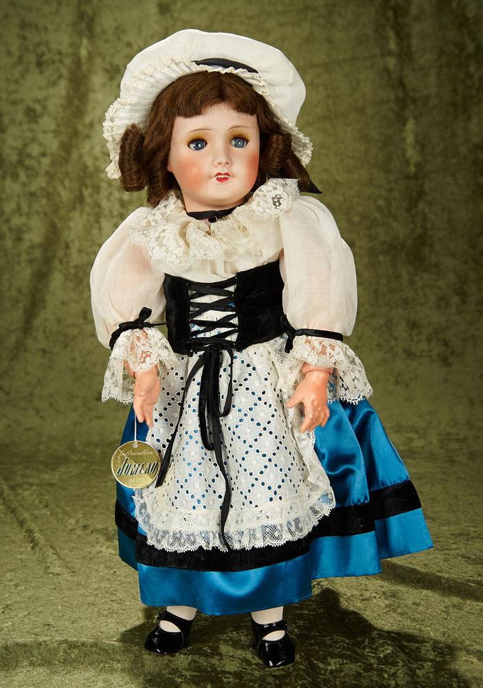 20" French bisque bebe by SFBJ/Jumeau in original folklore costume of Lorraine $300/500