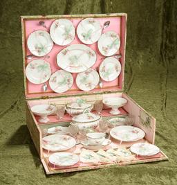 Doll's Porcelain Dinner Service for the French market, in original 14" x 11" presentation. $400/500
