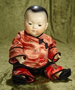 15" German amber-complexioned bisque Asian child, "Ellar", by Marseille. $600/800