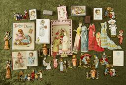 Wonderful group of children's books, paper dolls, miniature harmonica. $300/400