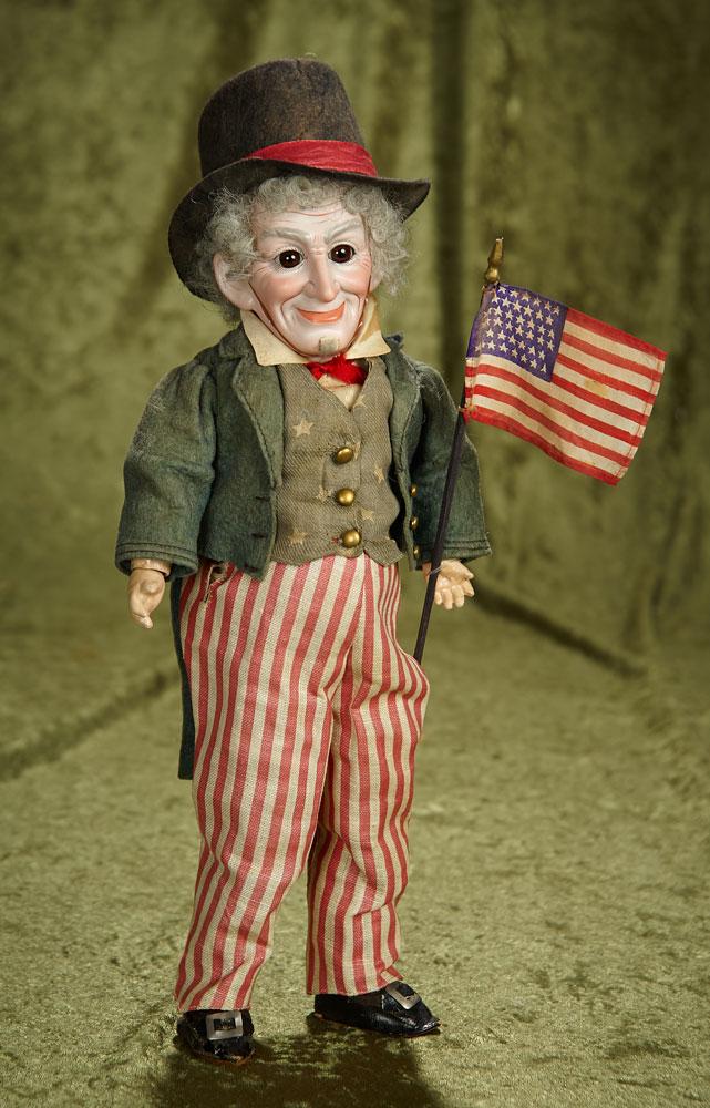13" German bisque "Uncle Sam" by Cuno and Otto Dressel in original factory costume. $1200/1500