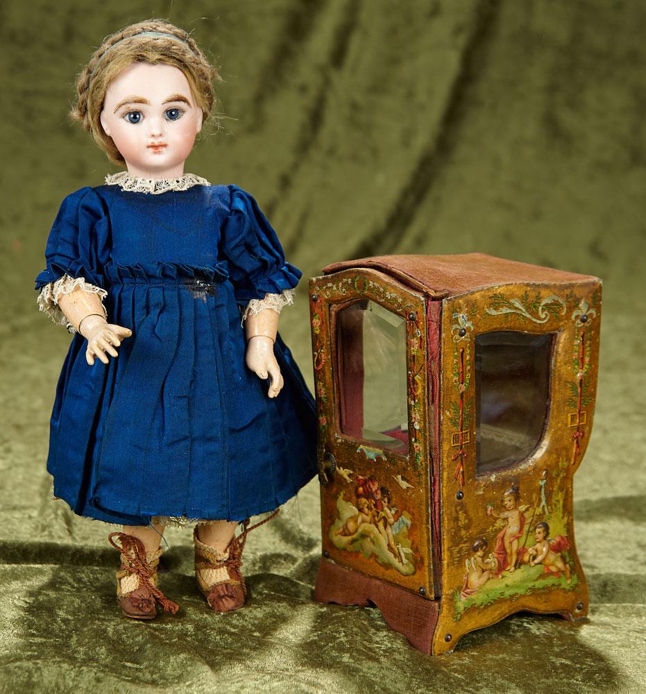 7" French miniature sedan chair with embossed scenes. $300/400