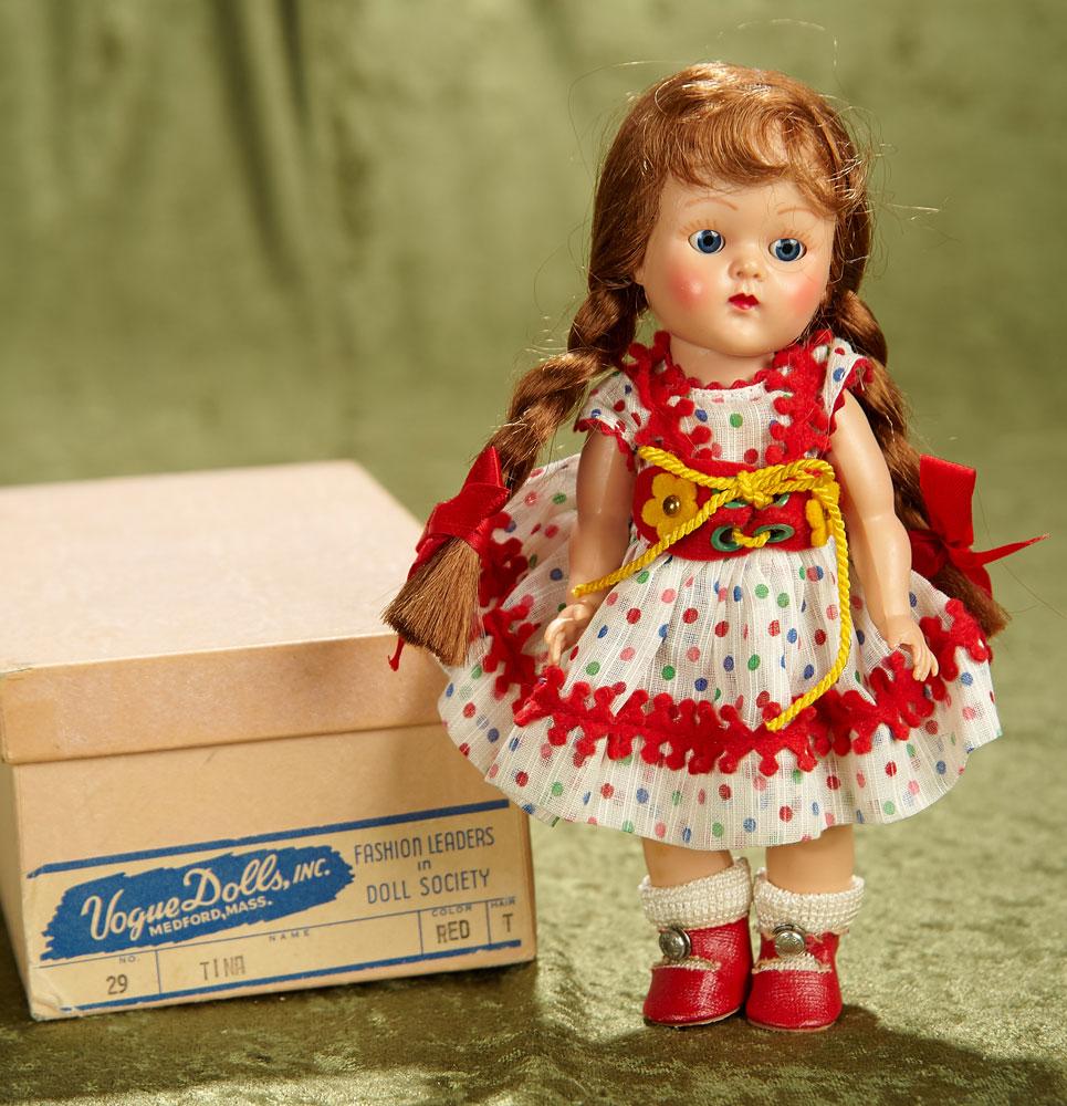 8" Red-Haired Braided Painted Lash Ginny as "Tina", "Kindergarten" Series,Orig Box, 1952. $400/500