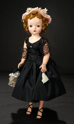 Cissy in "Really Grown-Up Frock of Black Taffeta" with Rare Accessories, 1955 1100/1500
