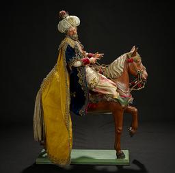 Neapolitan Caspar, King of Tarsus, in Royal Robes on Horse 10,000/12,000