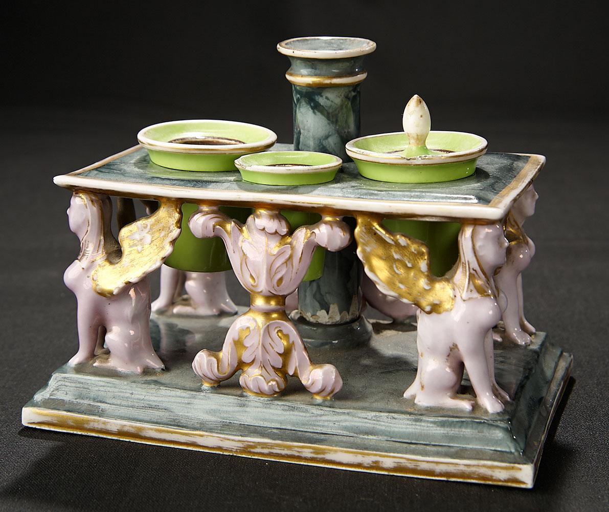 Italian Porcelain Miniature Table with Gargoyle Design 600/800