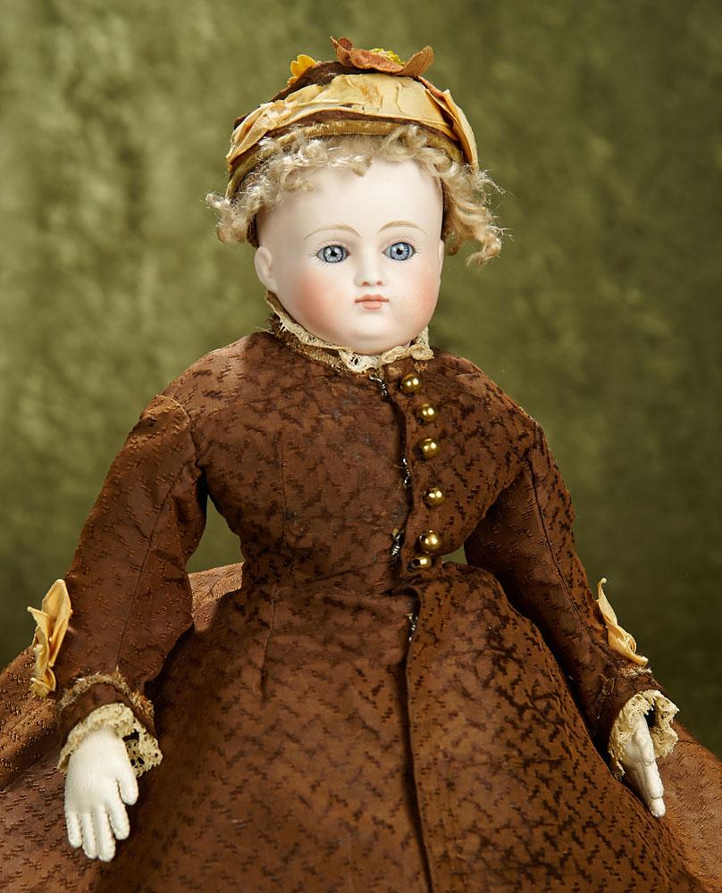 15" German bisque closed mouth lady doll by Kestner. $400/500
